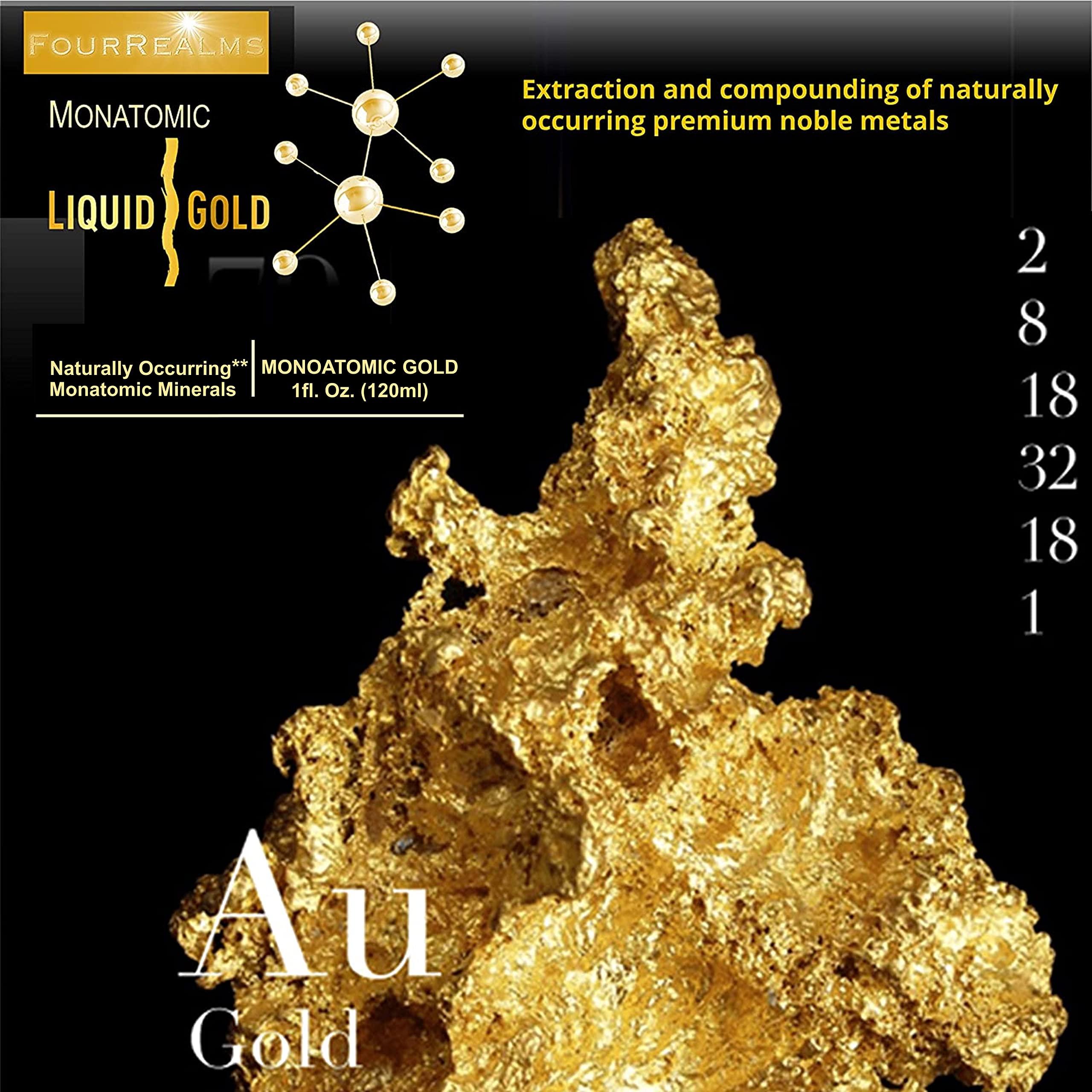 Liquid Gold ORMUS Ormus Monoatomic Gold Rich in Pure M-State Minerals & White Powder Gold - Pure 24k Gold -Trace Mineral Solution 1 oz