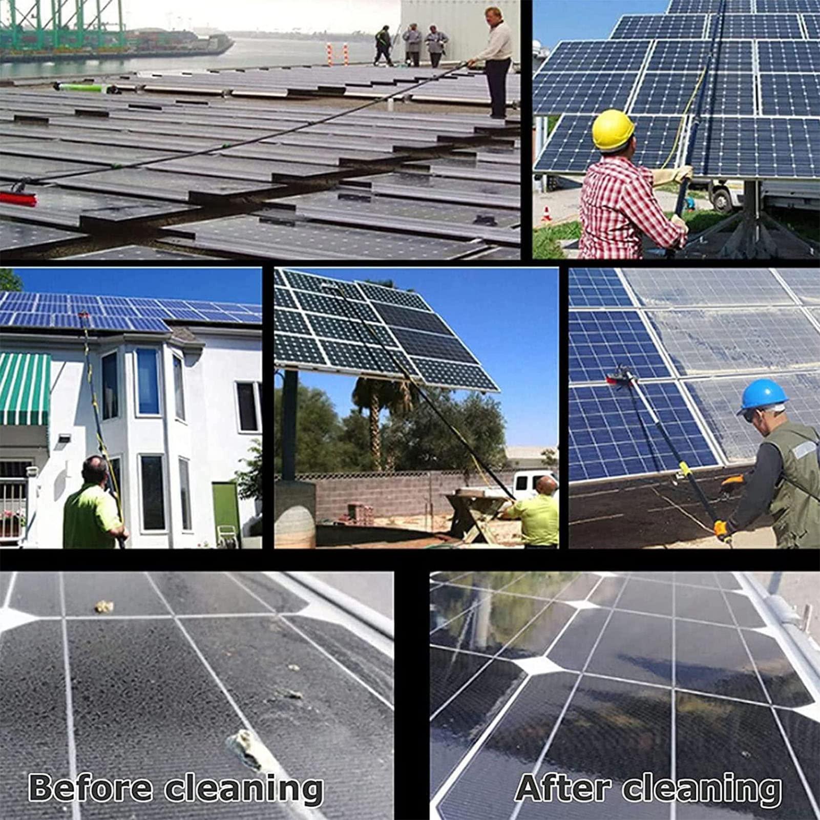 WWTSMYXGS Professional Extendable Window Cleaning Pole with Telescopic Brush - Long Rea Aluminium Water Fed Kit for Telescopic Window Cleaner and Solar Panel Roof Cleaning