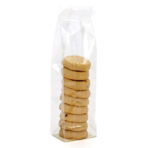 ClearBags ClearBags Clear Gusset Bags w/Paper Insert, 2 3/4x2x10, 100 Pieces, High Clarity Flat Bottom Treat Bags for Gifts, Cookies, Candy, Party Favor, Weddings, Bakery Packaging, 1.6 Mil, FGPBH17A