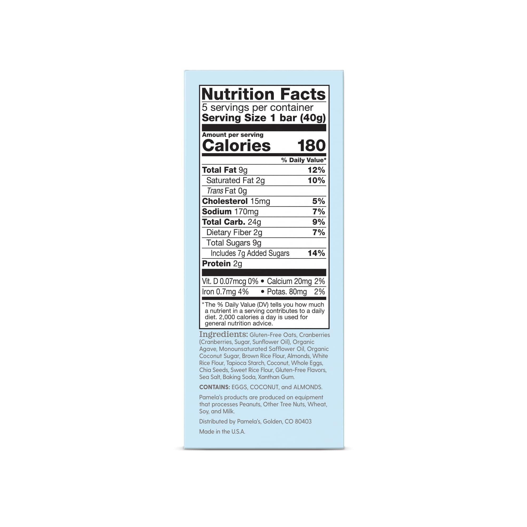 Pamela's Products Pamela\'s Products Whenever Oat Bars, Cranberry Almond, 5 Bars, 1.41 oz (40 g) Each
