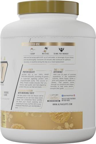 Alpha Supps Alpha Supps ISO, Low Carb 100% Whey Protein Isolate Powder, 25 Grams Per Serving, Helps Support Muscle Growth, Low Sugar and Gluten Free (Snicker Doodle, 5 lb)