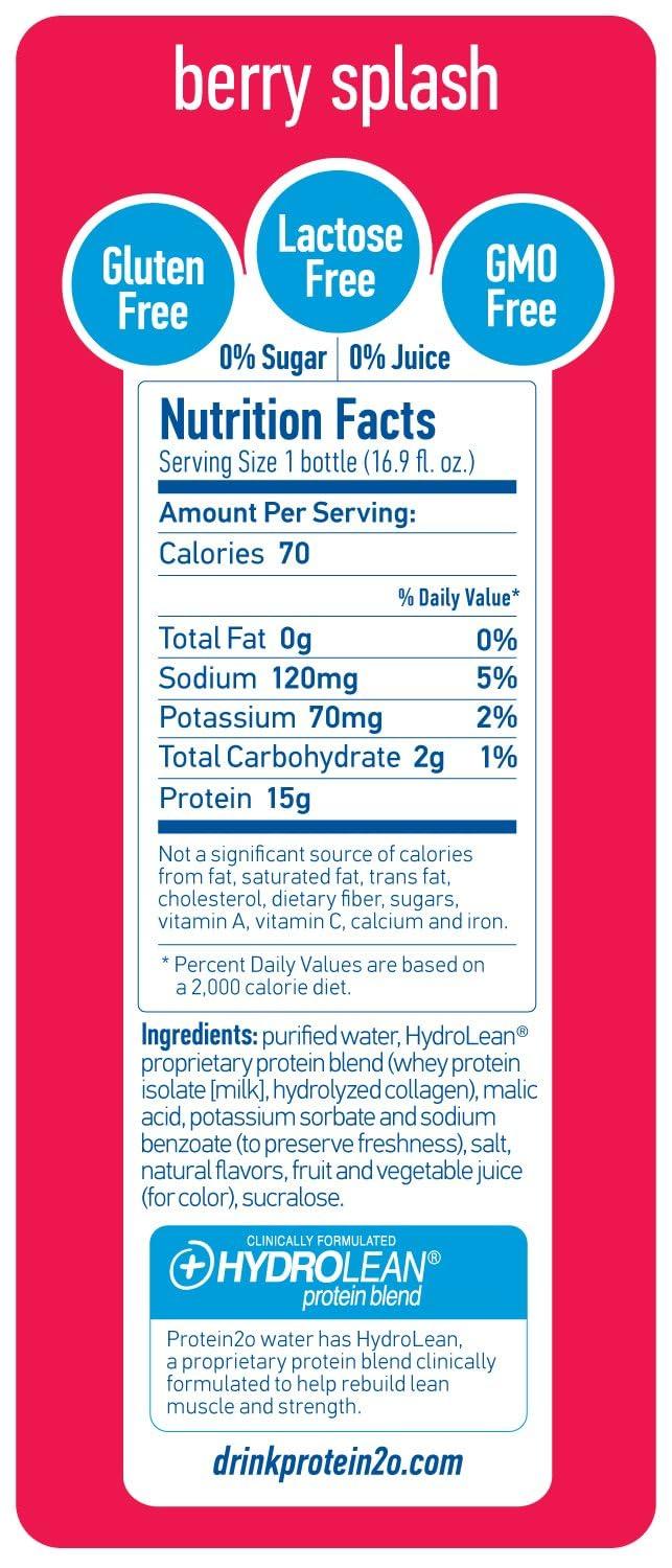 Protein2o Protein2o Flavored Protein Water, Berry Splash, 12 pack