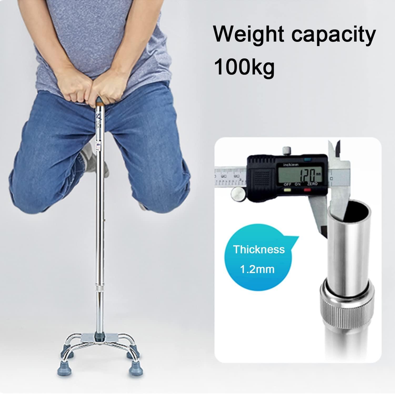 SEVEEZ SEVEEZ Quad Cane Height Adjustable Four-Legged Walking Stick Comfortable Handle Aluminium Lightweight Balance Walking Aid for Elderly