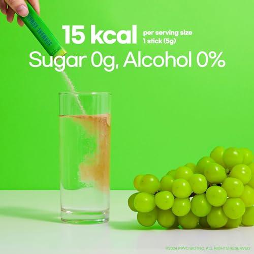 SUNMANC SUNMANC Kombucha 30 packets, Sparkling Probiotic Fermented Drink, Convenient Powdered Drink Mix, Tea Powder, Low Calories, Sugar 0g, Low Caffeine (Shine Muscat)