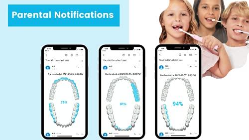 Blu Blu Smart Bluetooth Enabled Kids Toothbrush with Live Tracking App to Teach Children Healthy Brushing Habits, Share Results with Your Dentist (Blue). Wireless Rechargeable Electric.