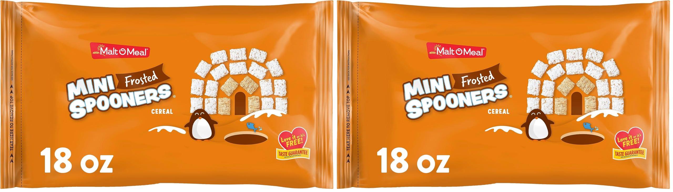 Malt-O-Meal Malt-O-Meal Frosted Mini Spooners Shredded Wheat Cereal, 18 OZ Bag (Pack of 2)