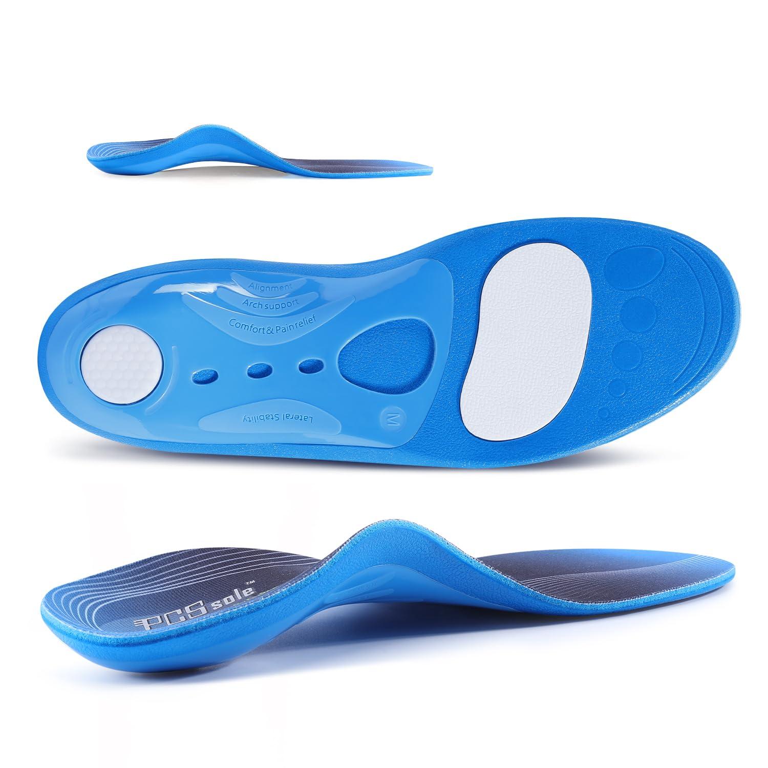 PCSsole PCSsole Plantar Fasciitis Orthotic Insoles-210+lbs Heavy Duty Arch Support Pain Relief Inserts for Flat Feet-High Arch-Heel Pain-Pronation-Metatarsal Support-Shock Absorption Women/Men(31-32cm)