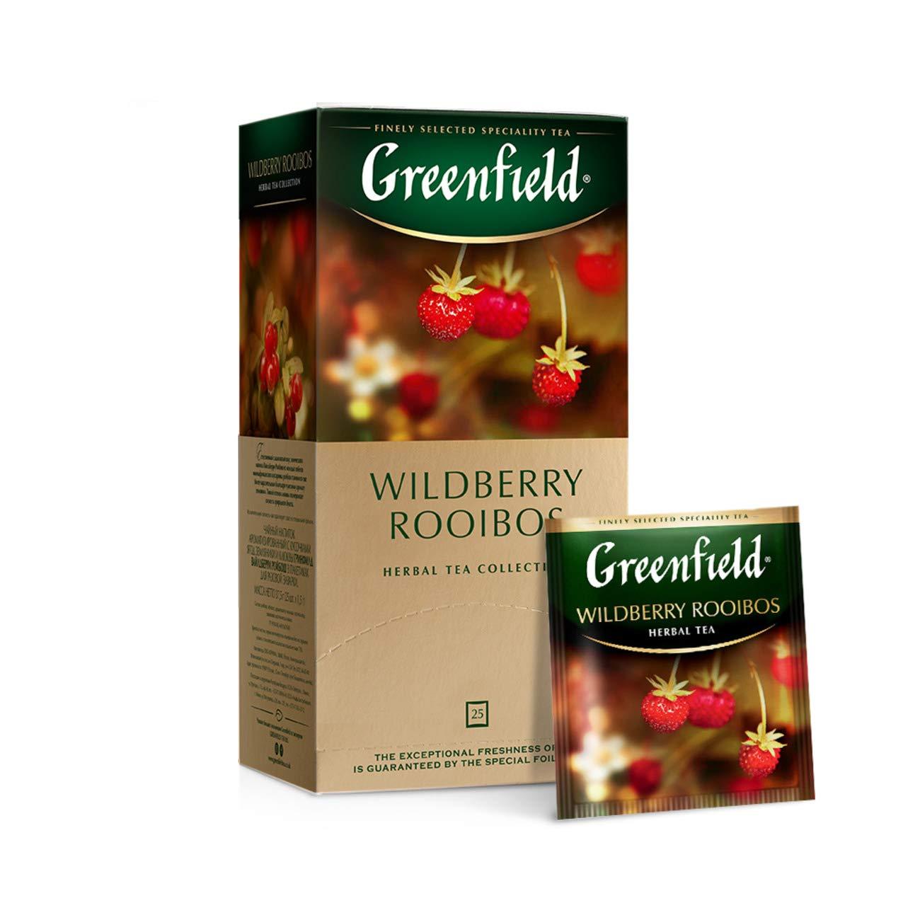 Greenfield Greenfield Wildberry Rooibos Herbal Tea Fruit & Herbal Collection 25 Teabags The Execptional Freshness Of Tea Is Guranteed By The Special Foil Sachet