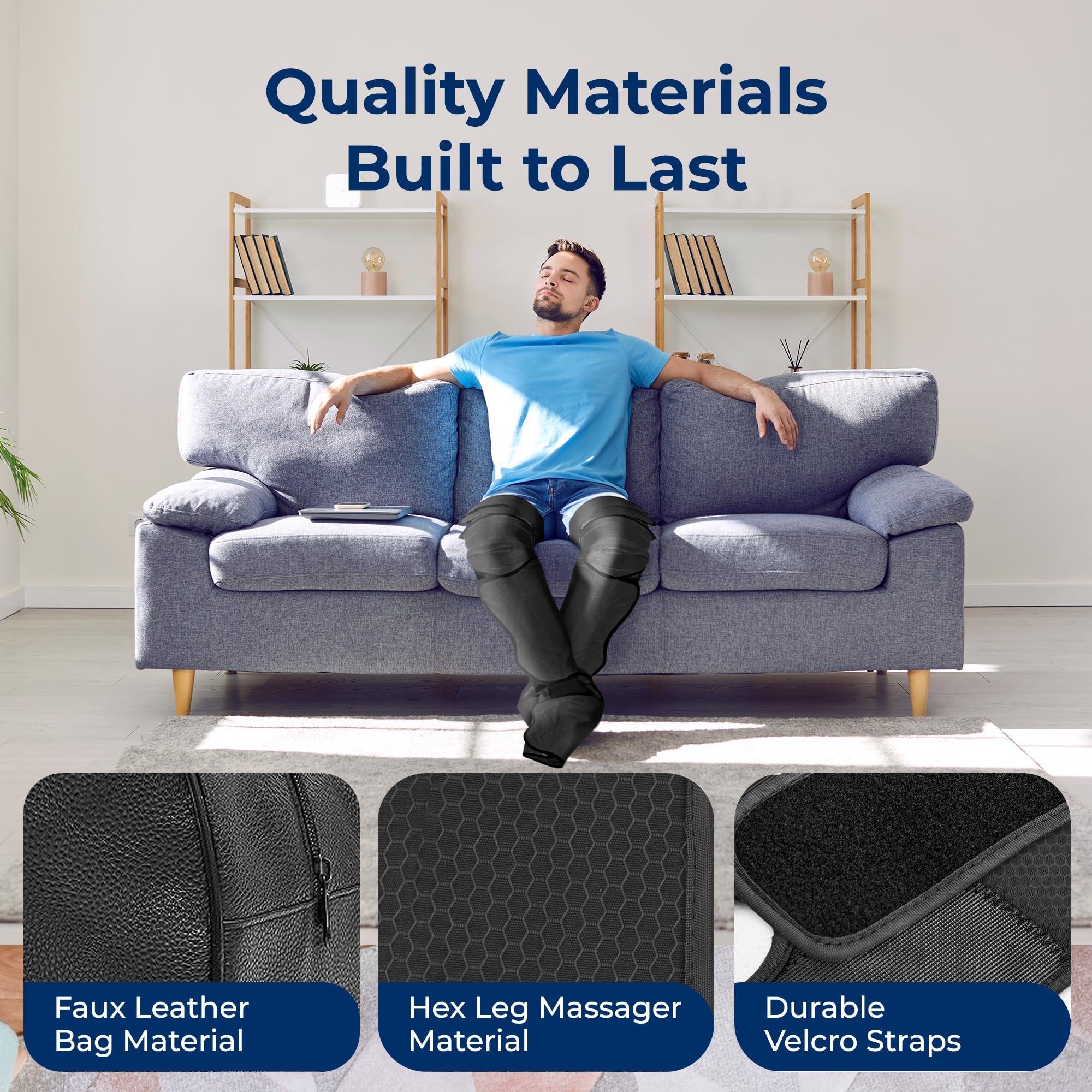 SereneLife SereneLife Air Compression Leg Massager, Full Leg Massager with Heat and Compression, Ice Pack, Portable and Adjustable with 6 Modes 3 Vibrations 3 Intensities, 11 Airbags for Thigh Calf Foot Massage