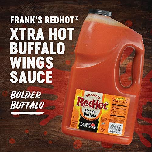 Frank's RedHot Frank's RedHot Xtra Hot Buffalo Wings Sauce, 1 gal - One Gallon Jug of Extra Hot Buffalo Wings Hot Sauce with 3x the Heat for Spicy Apps, Snacks, Sides and More
