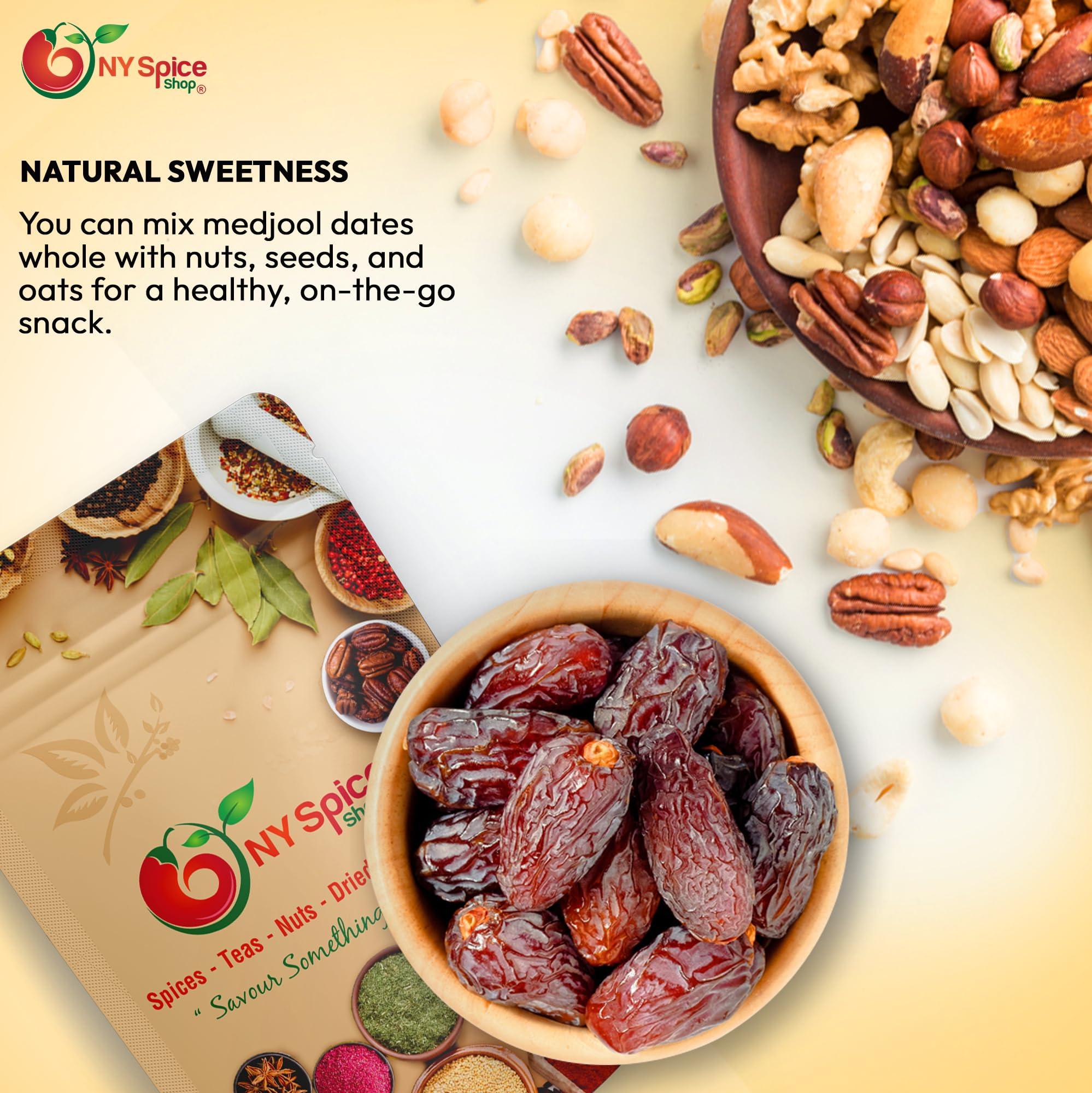 NY Spice Shop NY Spice Shop Medjool Dates - 3 Pound California Natural Delight Medjool Pitted Fresh Dates Bulk - Sweet Candied Large & Plump Chewy Texture Caramel Flavored Medjool Dates