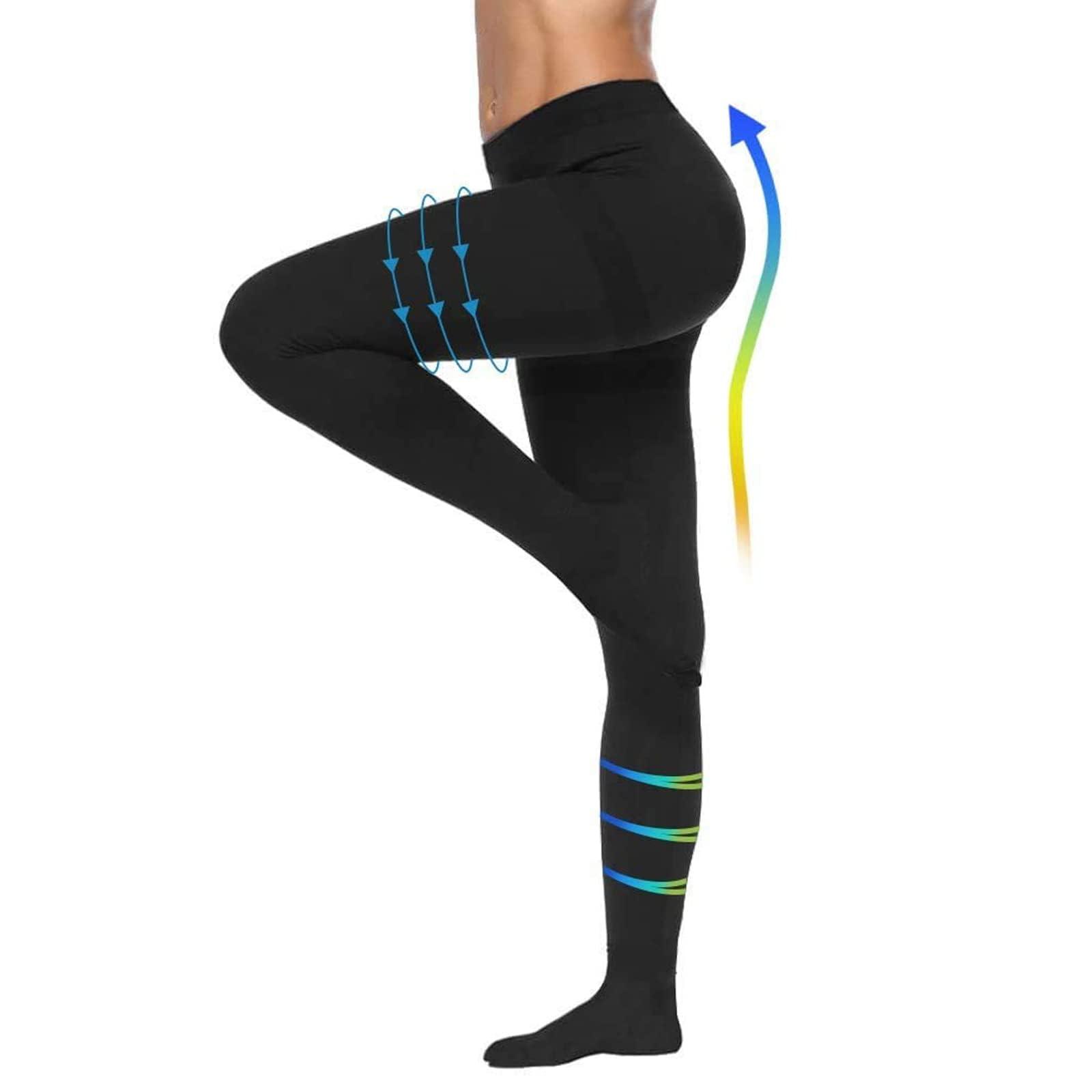 XUANSHOW 20-30mmHg Compression Pantyhose for Women, Medical Compression Stockings, High Waist Opaque Compression Tights for Lymphadema Edema, Swelling, Varicose Veins, Support Hose for Teacher Doctor (M,