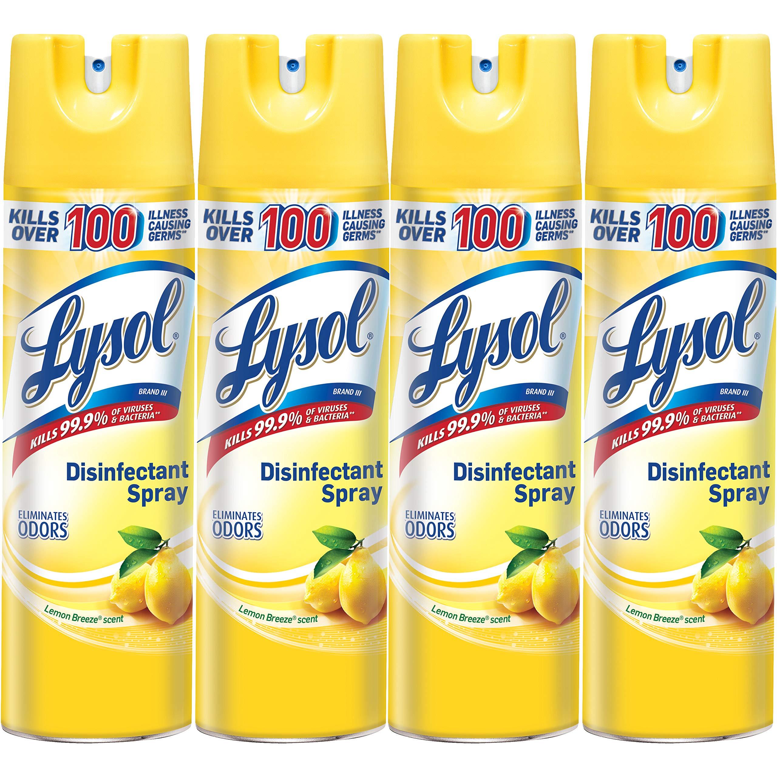 Lysol Lysol Disinfectant Spray, Lemon Breeze, 76oz (4X19oz)