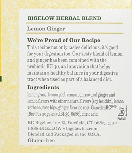 Bigelow Tea Bigelow Herbal Lemon Ginger Tea, 1.39 Ounce (Pack of 6)