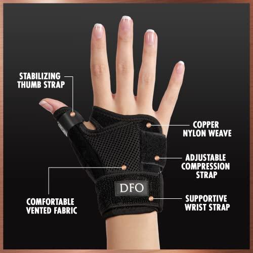 Dr. Frederick's Original Dr. Frederick's Original Reversible Copper Infused Wrist Thumb Brace - 1 Brace - Spica Splint for De Quervain’s Tendonitis, Arthritis, CMC, Pain Relief - Left or Right Hand - Fits Men and Women