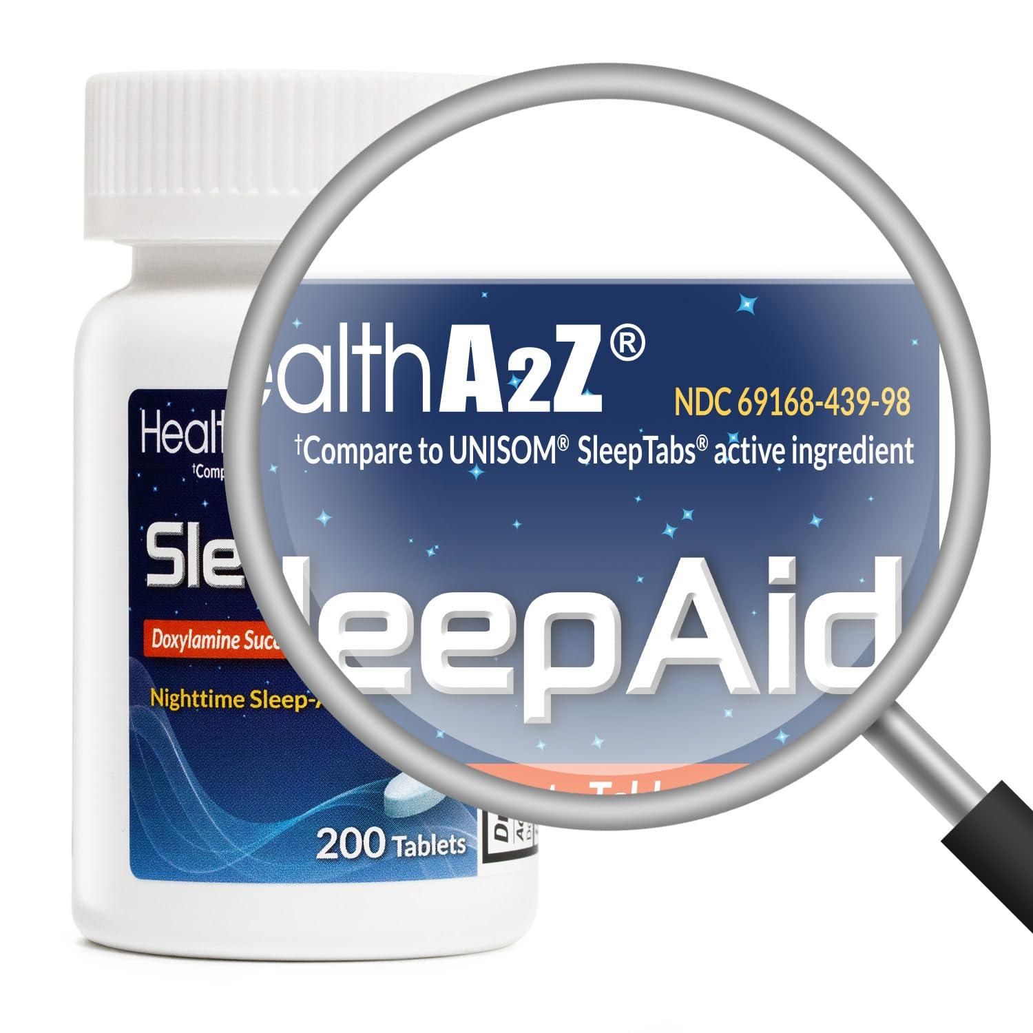 HealthA2Z HealthA2Z Sleep Aid | Doxylamine Succinate 25mg | Non Habit-Forming (200 Counts (Pack of 1))