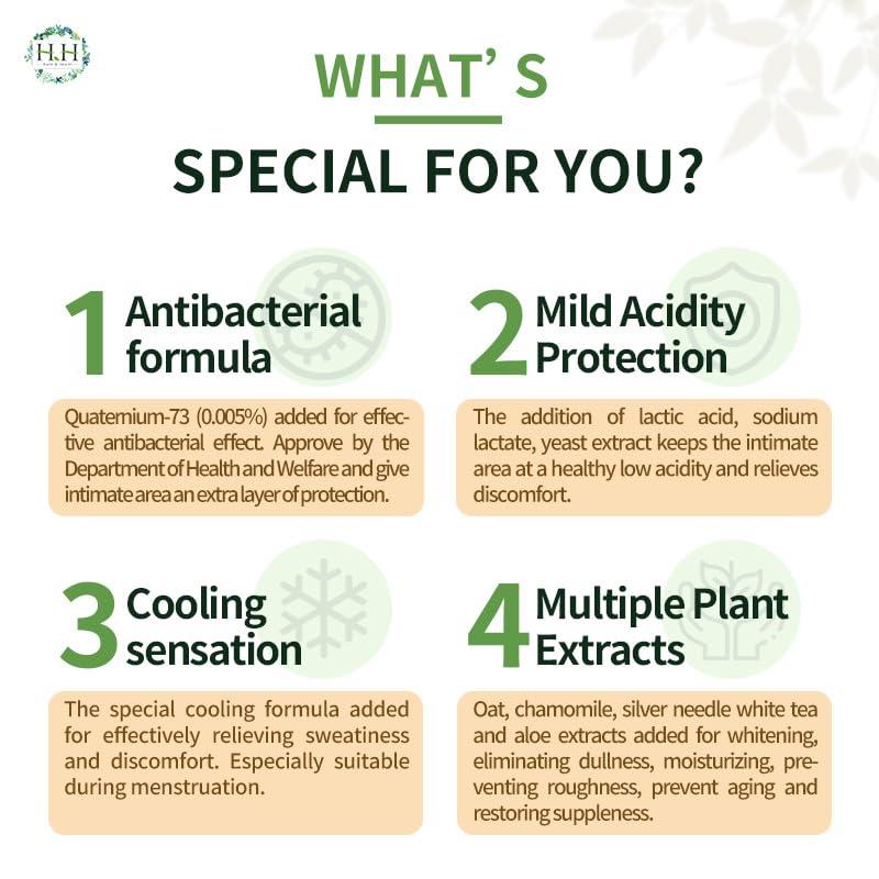 HH Herb & Health HH Herb & Health Feminine Wash, pH Balanced, Removes Odor, Natural Essential Oil Scents - Rose (Cooling Sensation)