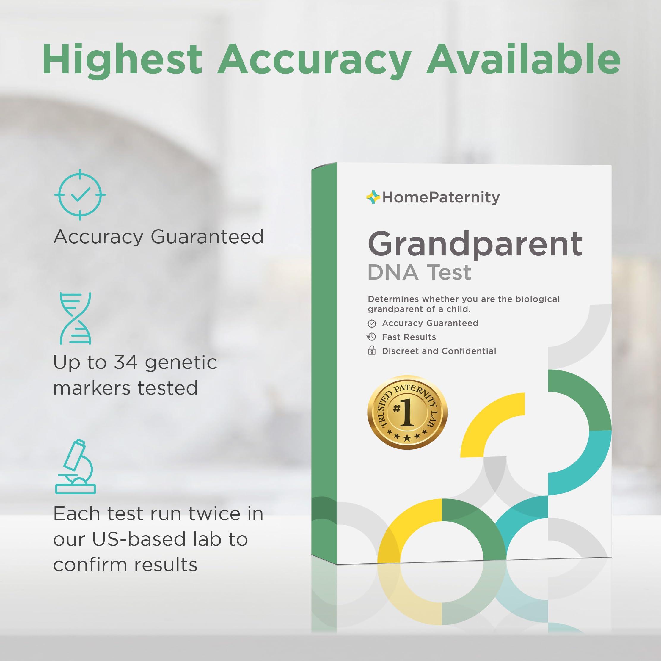 HomePaternity HomePaternity Grandparent DNA Test, Fast Results, Highest Accuracy Available with Up to 34 Genetic Markers Tested, All Lab Fees & Shipping Included, Grandchild Test, Test Paternity Without Father