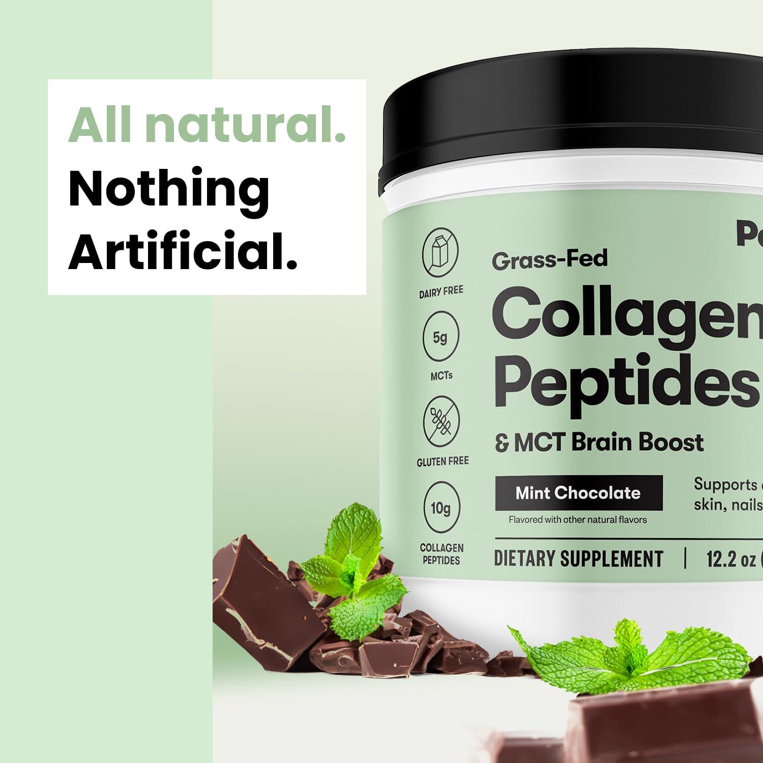 Perfect Keto Perfect Keto Collagen Protein Powder with MCT Oil - Grassfed, GF, Multi Supplement, Best for Ketogenic Diets, Use as Keto Creamer, in Coffee and Shakes for Women & Men (Mint Chocolate)