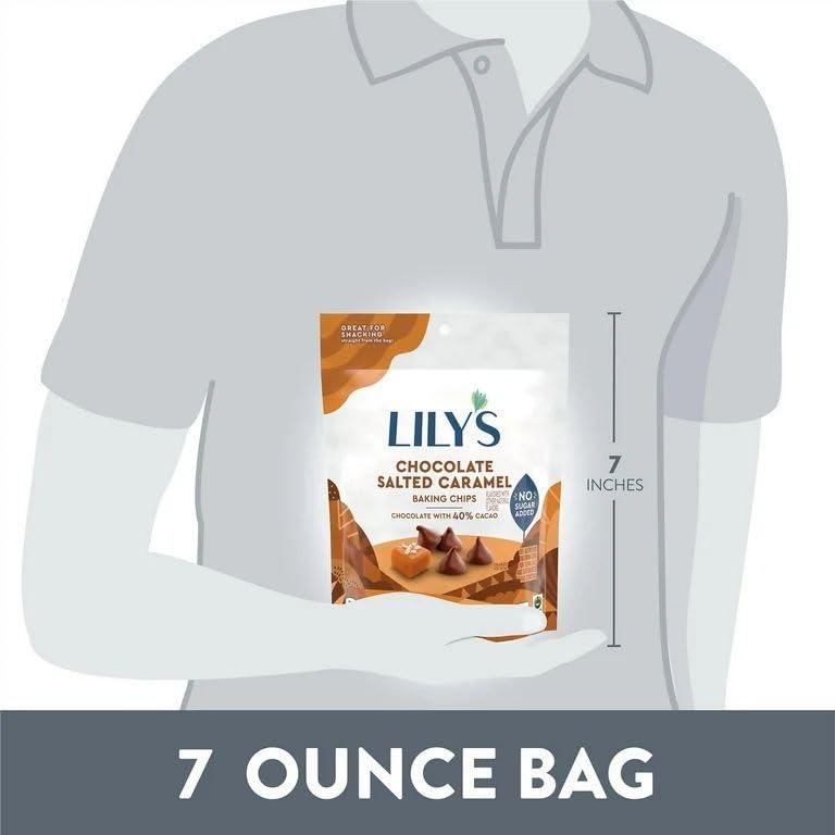 MASHBOX Chocolate Style Salted Caramel Flavored No Sugar Added Baking Chips, Gluten Free, Bulk, 7 oz Bags (3 Count)