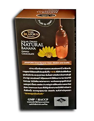 Jiraporn JIRAPORN BANANA, Solar Dried Natural Banana Dipped Chocolate 75 Grams (2.64oz)