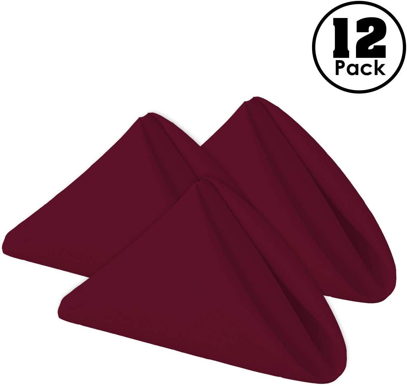Rajan Linen Cotton Napkins - Cloth Dinner Table Napkins - Machine Washable and Home Use 100% Cotton Fabric - Pack of 10 (18 x 18 inch), Burgundy