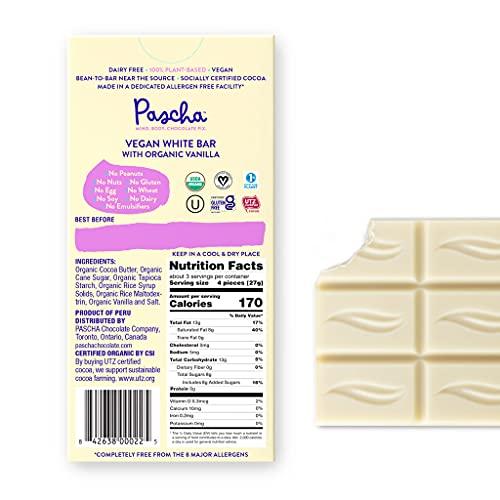 Pascha Pascha Organic Vegan White Chocolate Bars, UTZ, Gluten Free, Non GMO, 10 Count(Pack of 1)