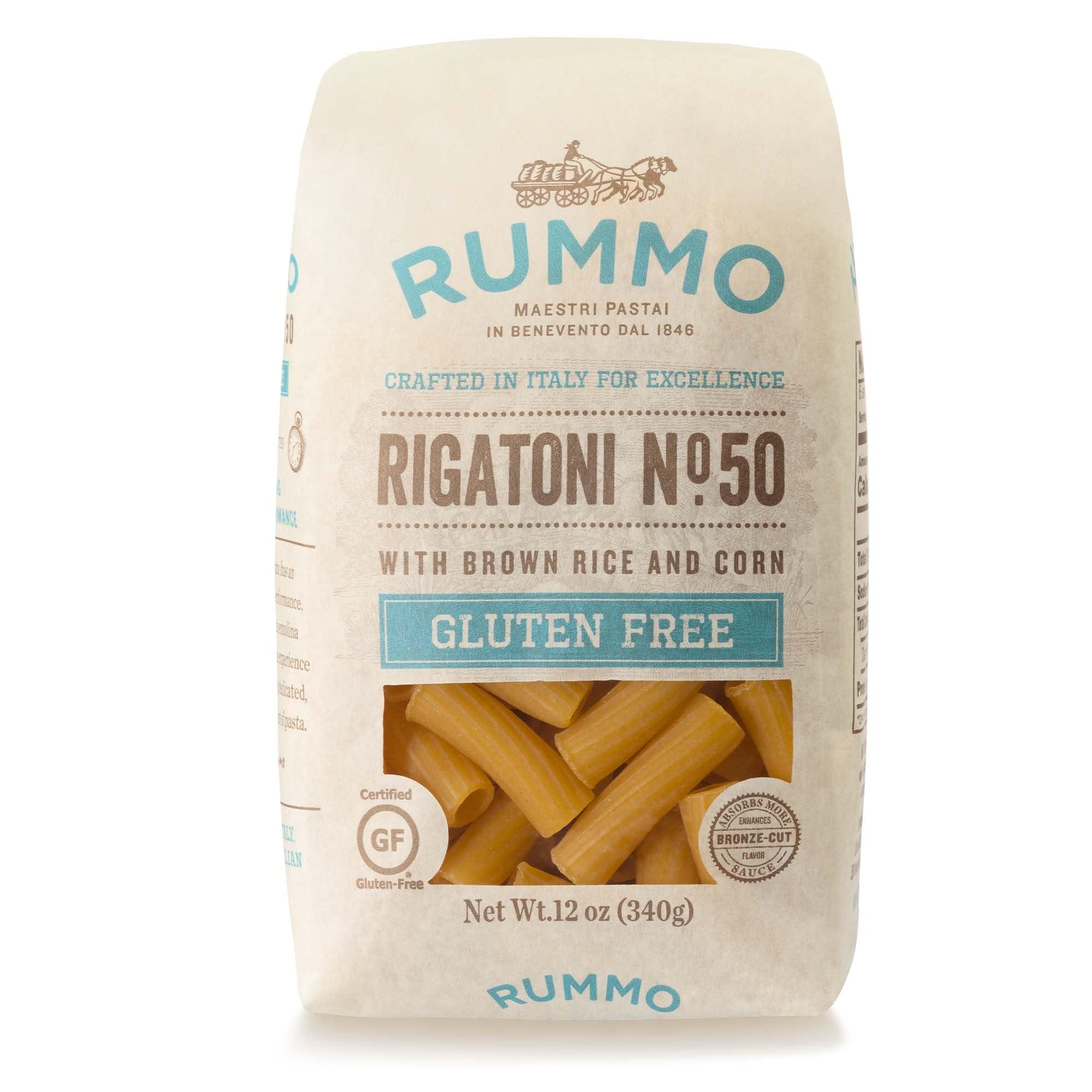 Rummo Rummo Gluten Free Rigatoni N.50 - Gluten Free Pasta, Made with Corn & Rice, Rigatoni Pasta Noodles, Pasta from Italy - 12 Ounce (Pack of 3)