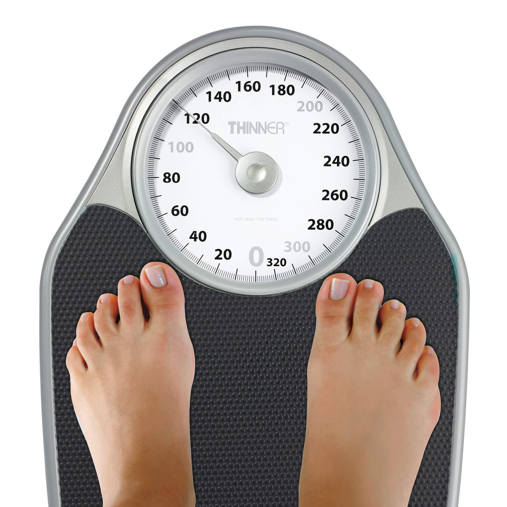 Conair Thinner by Conair Scale for Body Weight, Analog Bathroom Scale in Black