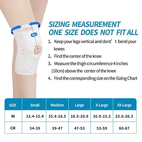 Galvaran Galvaran Knee Brace with Side Stabilizers for Meniscal Tear Knee Pain ACL MCL Arthritis Injuries Recovery, Breathable Adjustable Knee Support for Men and Women