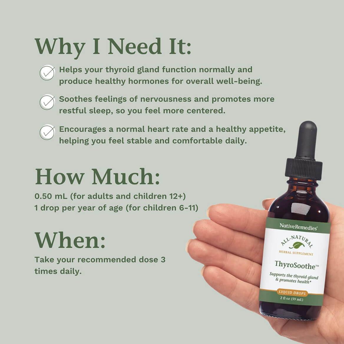 Native Remedies Native Remedies ThyroSoothe - All Natural Herbal Supplement Soothes The Thyroid Gland - Supports Systemic Balance in The Endocrine System and Thyroid Gland - 59 mL