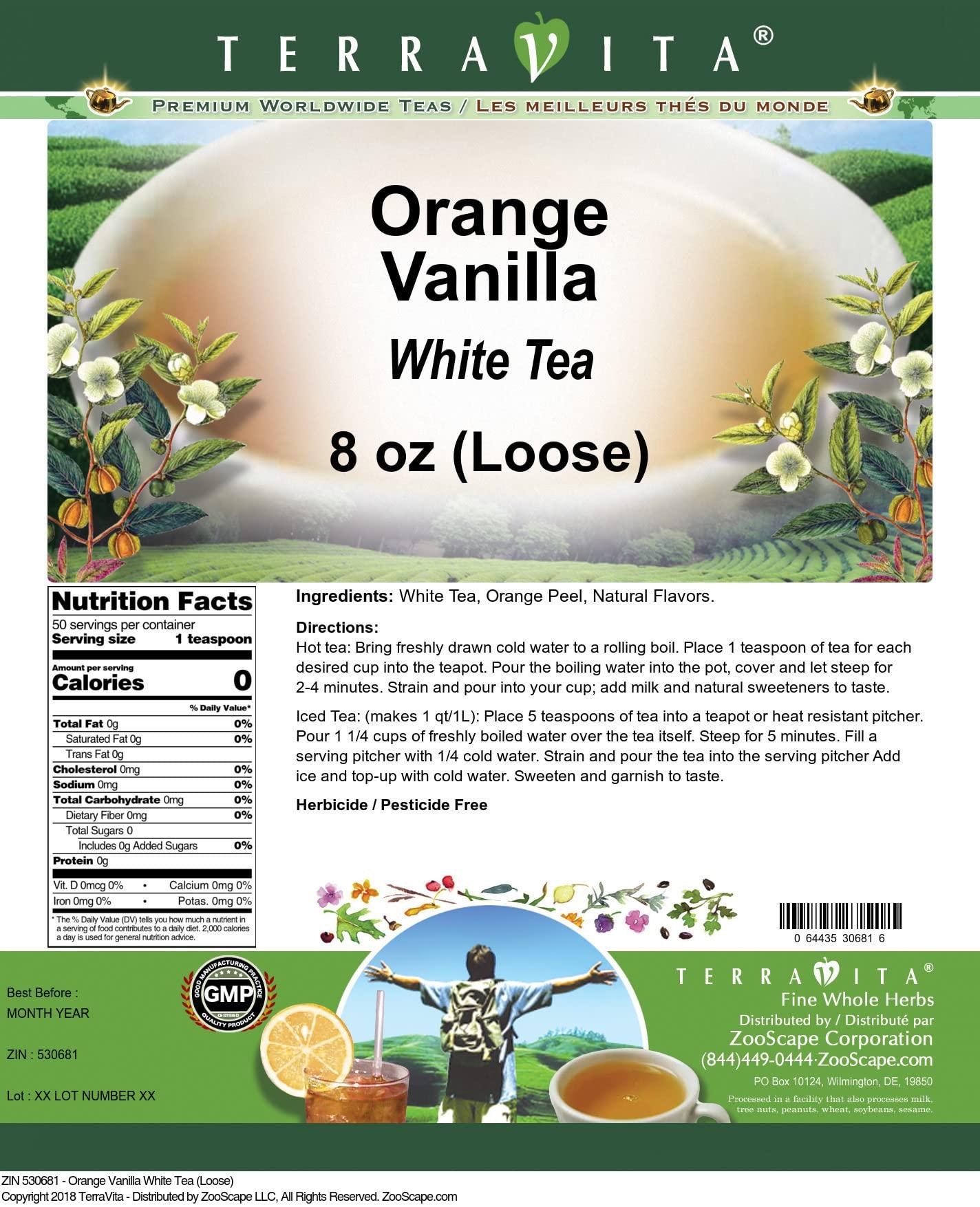 TerraVita Orange Vanilla White Tea (Loose) (8 oz, ZIN: 530681)