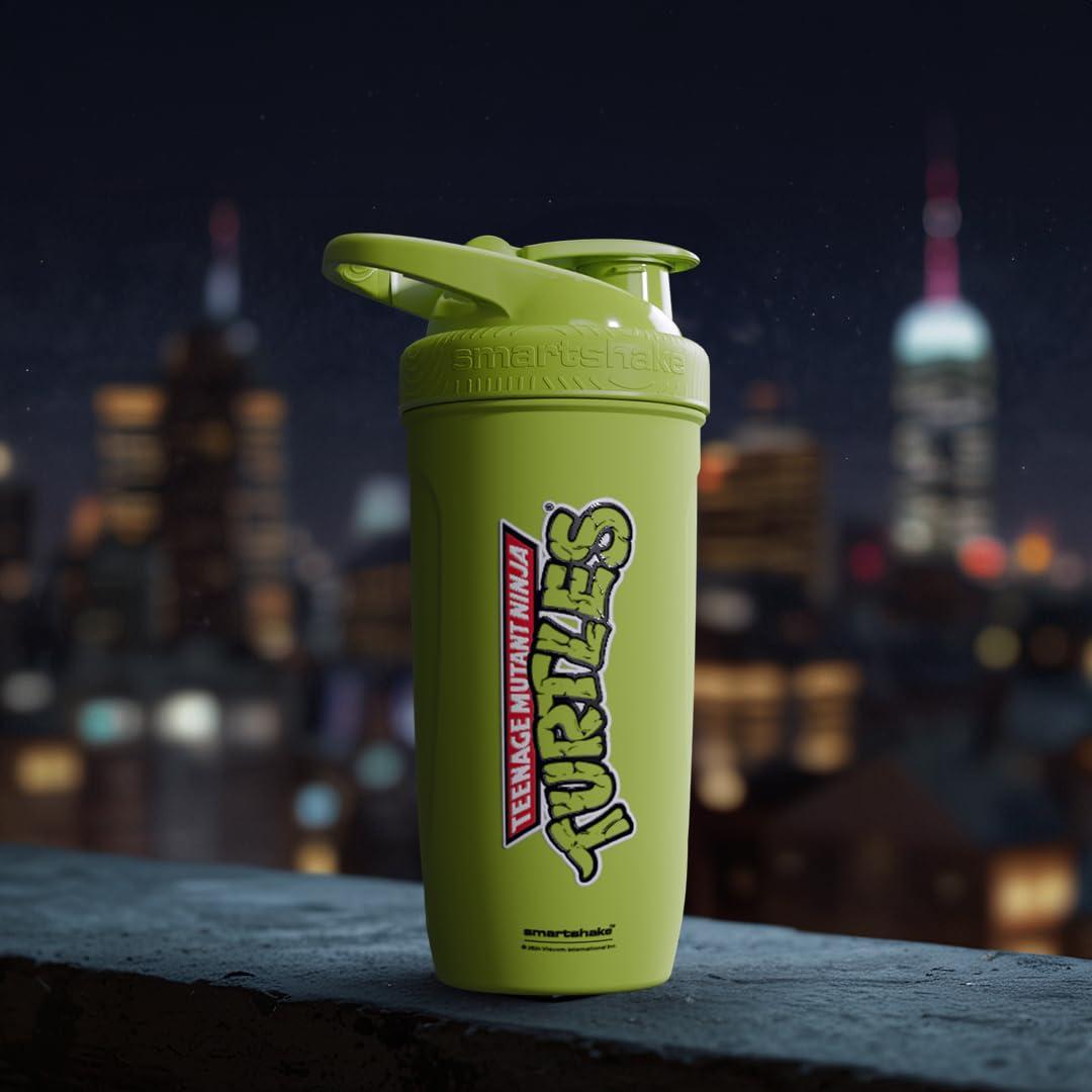 Smartshake Smartshake TMNT Reforce Stainless Steel Protein Shaker Bottle 900 ml | 30 oz - Leakproof Screw-on Lid - BPA Free Unisex - Non Insulated - Light Green