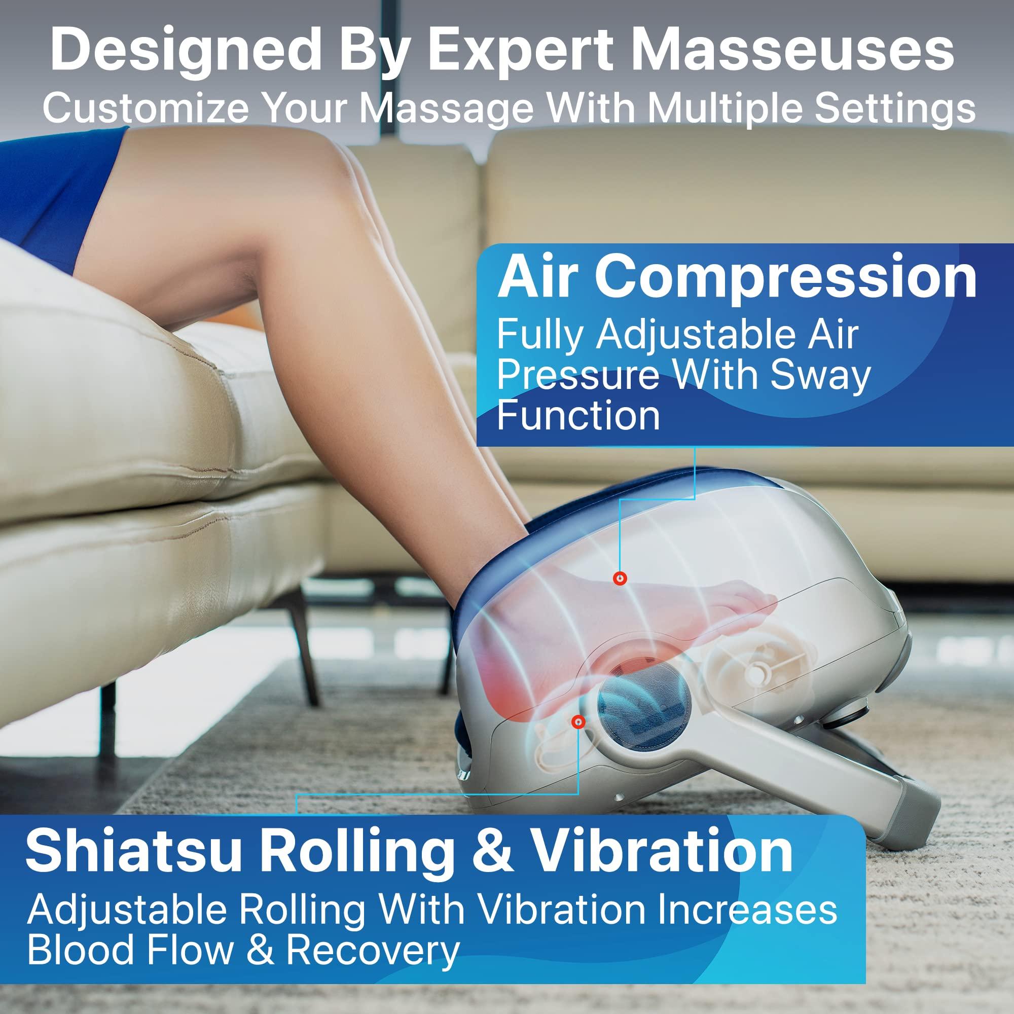 MIKO MIKO Shiatsu Foot Massager for Circulation & Pain Relief - Deep Tissue Kneading, Heat Therapy for Plantar Fasciitis, Neuropathy, Diabetics - FSA/HSA Eligible - Fits Up to Size 15