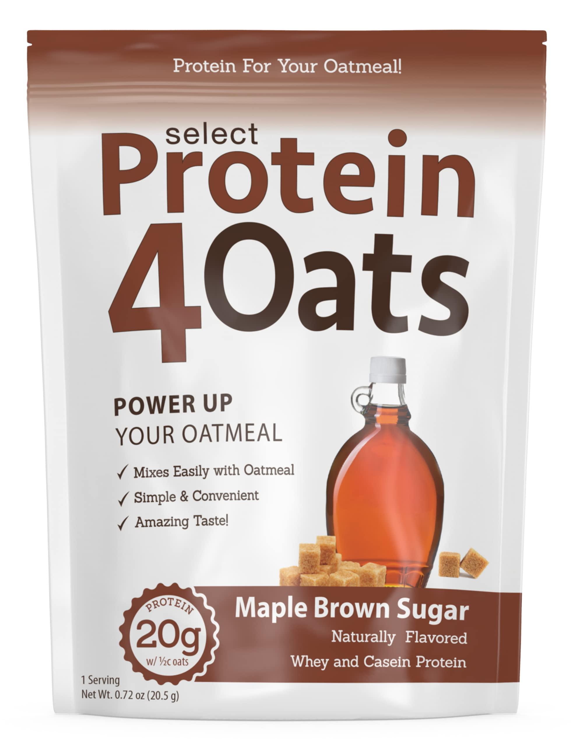 PEScience PEScience Select Protein4Oats, Maple and Brown Sugar, 12 Serving, Whey and Casein Blend for Oats and Oatmeal