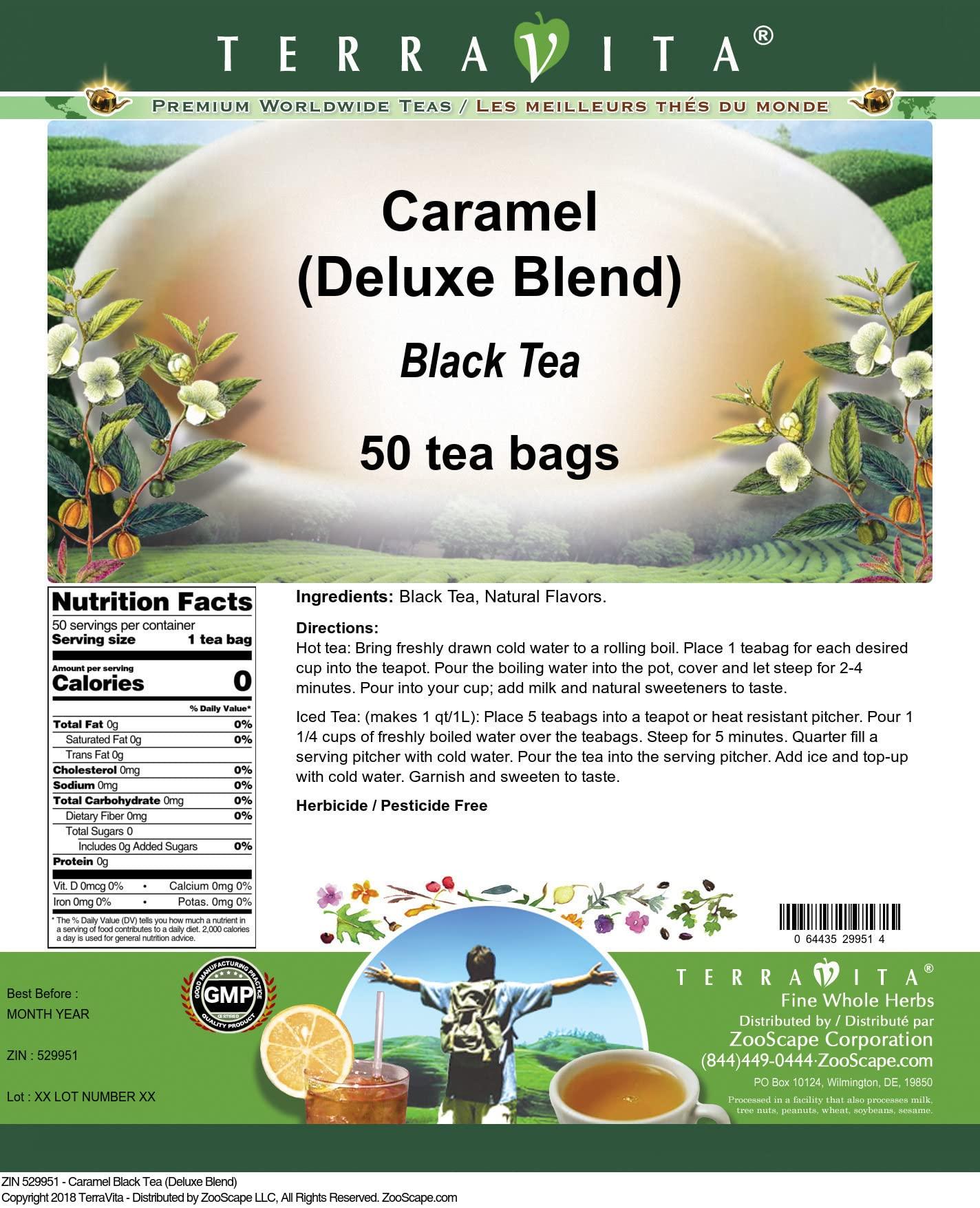 TerraVita Caramel Black Tea (Deluxe Blend) (50 tea bags, ZIN: 529951)