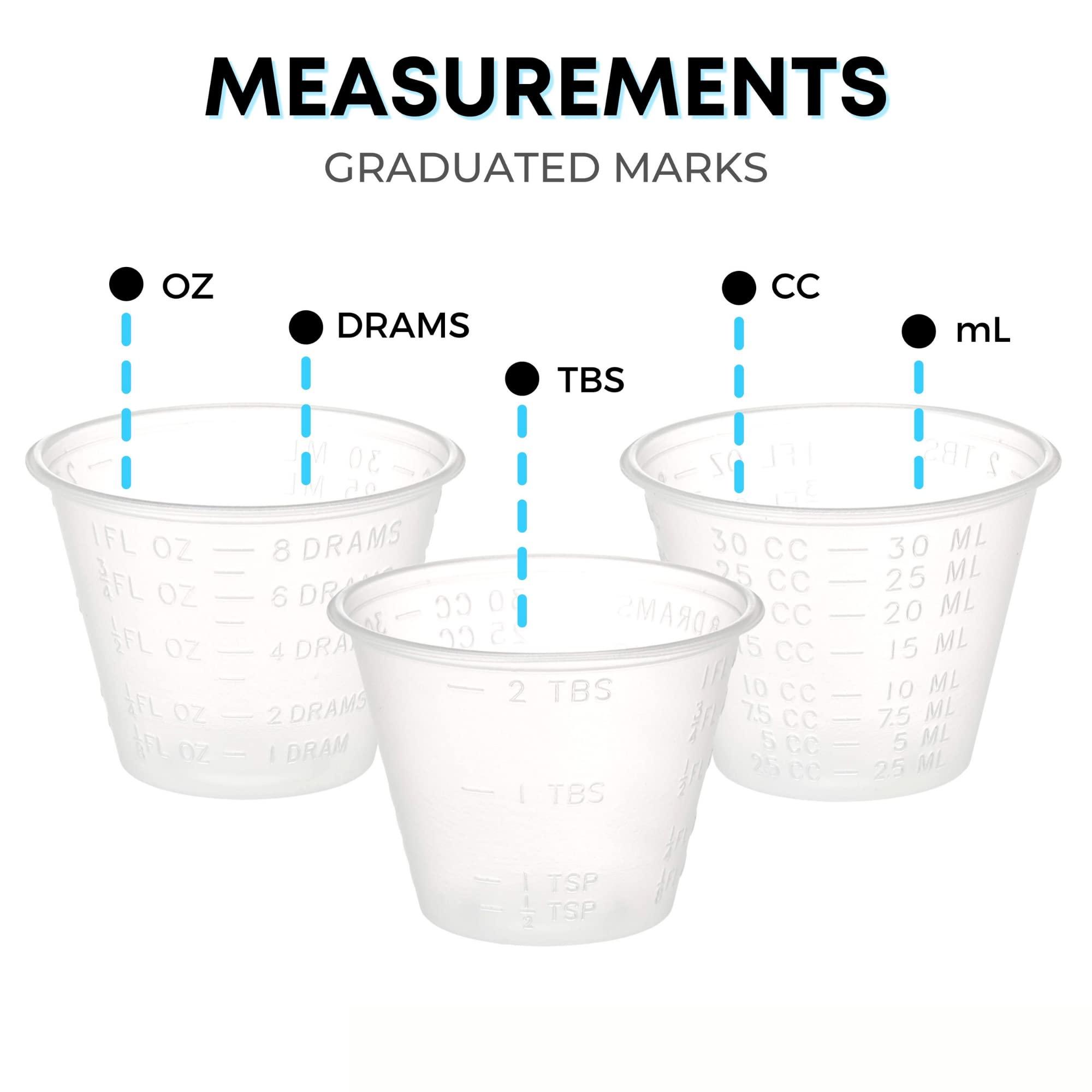 Perfect Stix [500 Count - 1 oz.] Perfect Stix Disposable Graduated Plastic Medicine Cups - Dosage Measure -For Mixed Pills, Medication Measuring, Resin Mixing, Mouthwash