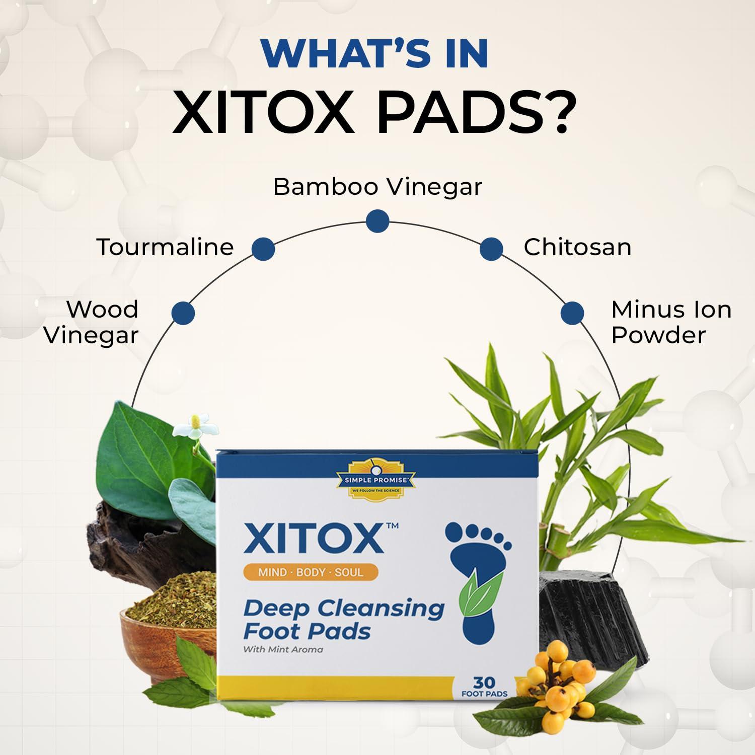 Simple Promise Simple Promise - Xitox Deep Cleansing Foot Pads - Rejuvenates Your Body for More Restful Sleep - Alleviates Tension - Contains Natural Herbal Ingredients - 30 Foot Pads