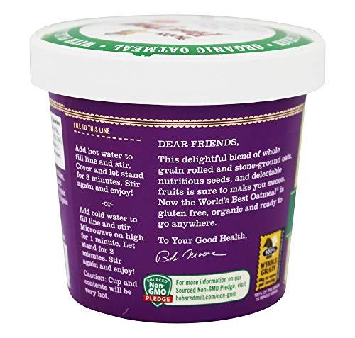 Bob's Red Mill BOB'S RED MILL, OATMEAL, OG2, CUP, FRT&SD, GF, Pack of 12, Size 2.47 OZ - No Artificial Ingredients Gluten Free 95%+ Organic