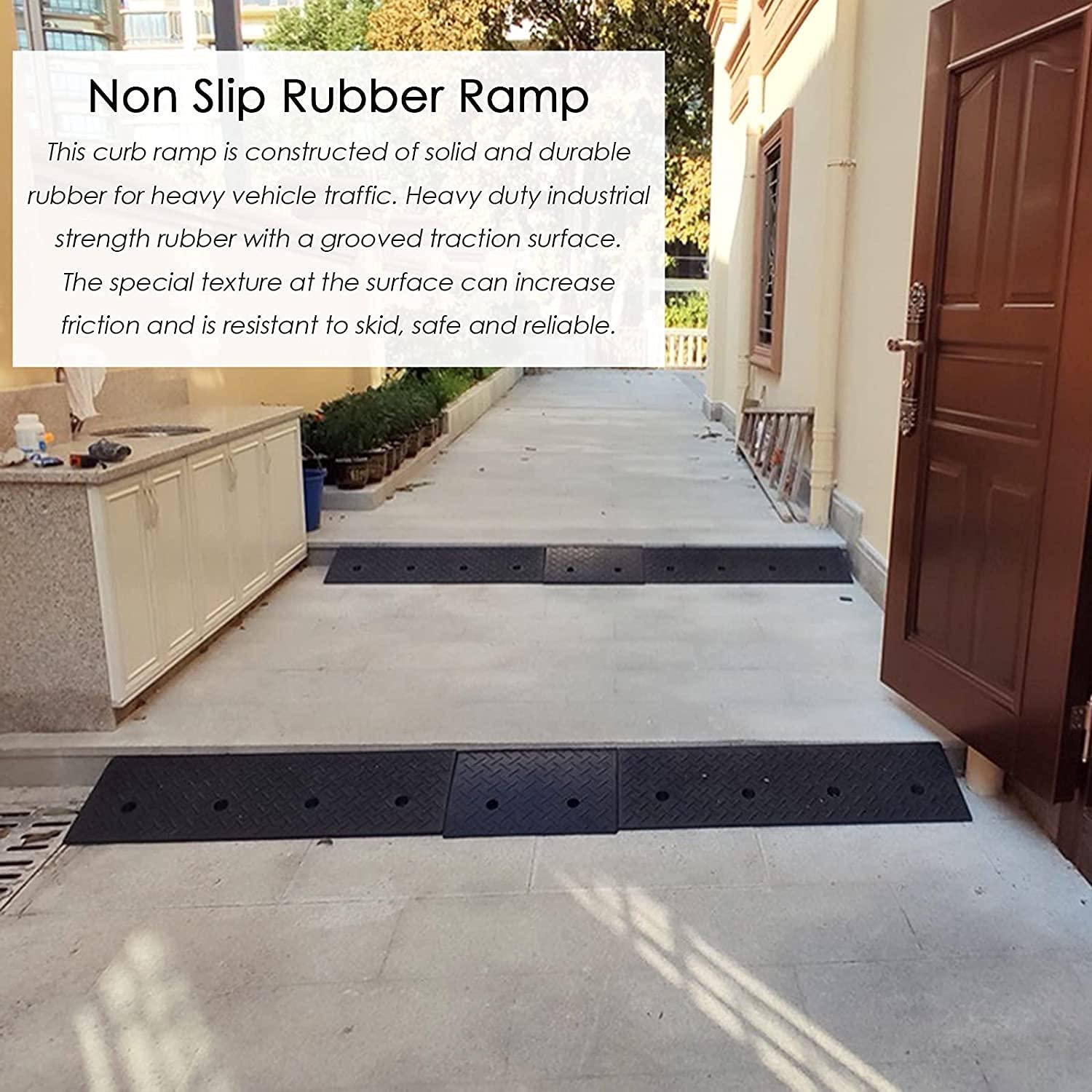 IHIPPO IHIPPO Doorway Uneven Floor Transition Strip, Curb Ramps for Driveway, Durable Low Cars Ramp Kerb Ramp for Sidewalks/Wayside/Garage, Huge Rubber Ramp for Rv Wheelchair Truck Caravan Buggy (Size : 100x30cmx1, 89014246251