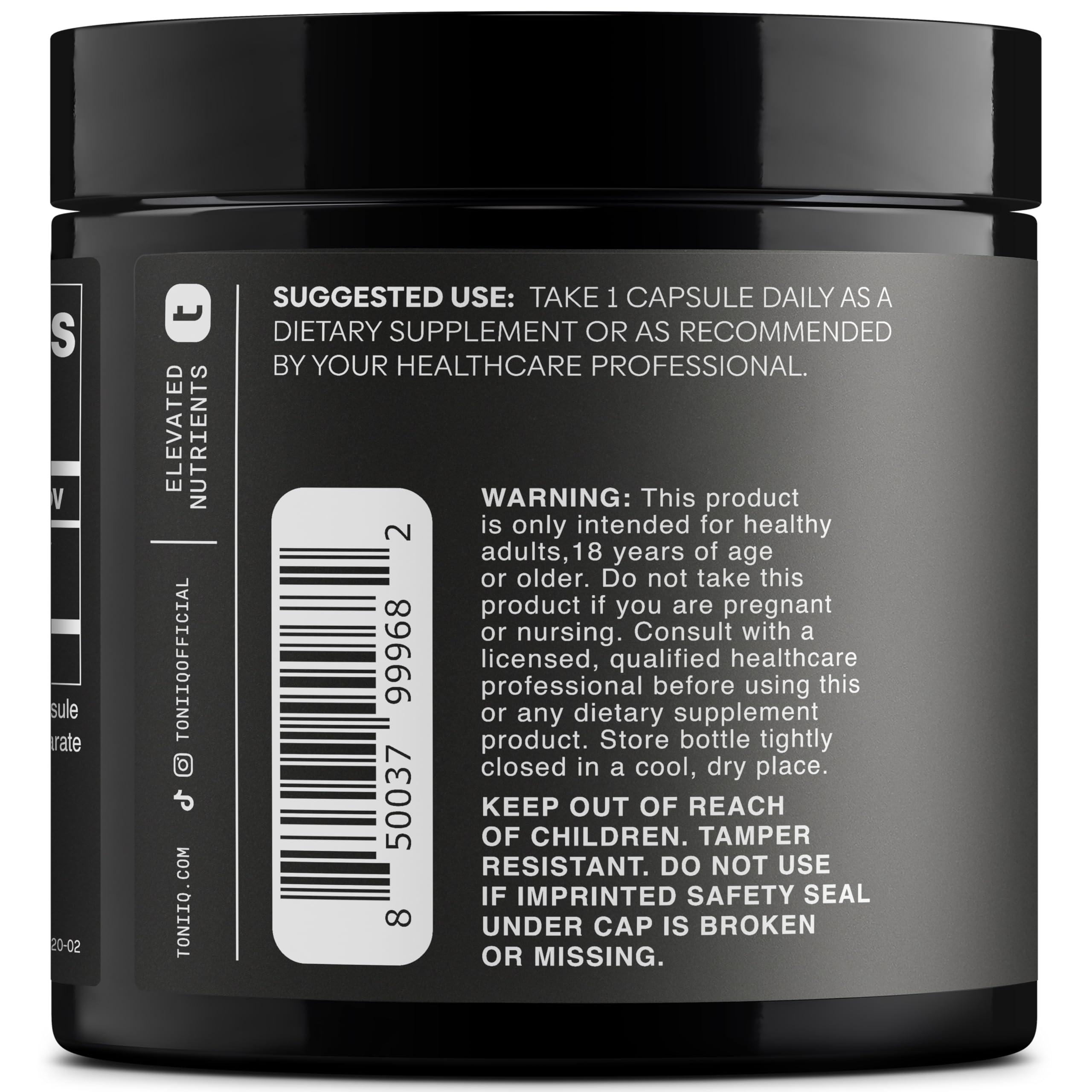 Toniiq Toniiq 99%+ 40mg Supplement - Ultra High Purity PQQ 40mg Concentrated Formula - PQQ 40 mg 120 Capsules - Pyrroloquinoline Quinone Supplement - 1 Capsule Serving - Vegetarian Capsules