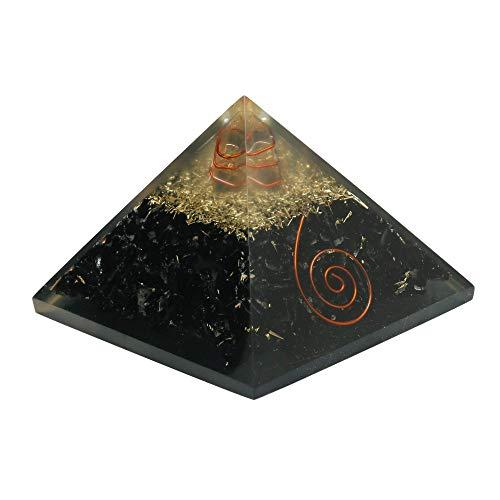 Natural Crystal Tourmaline Crystal Orgone Pyramid EMF Protection Meditation Energy Generator