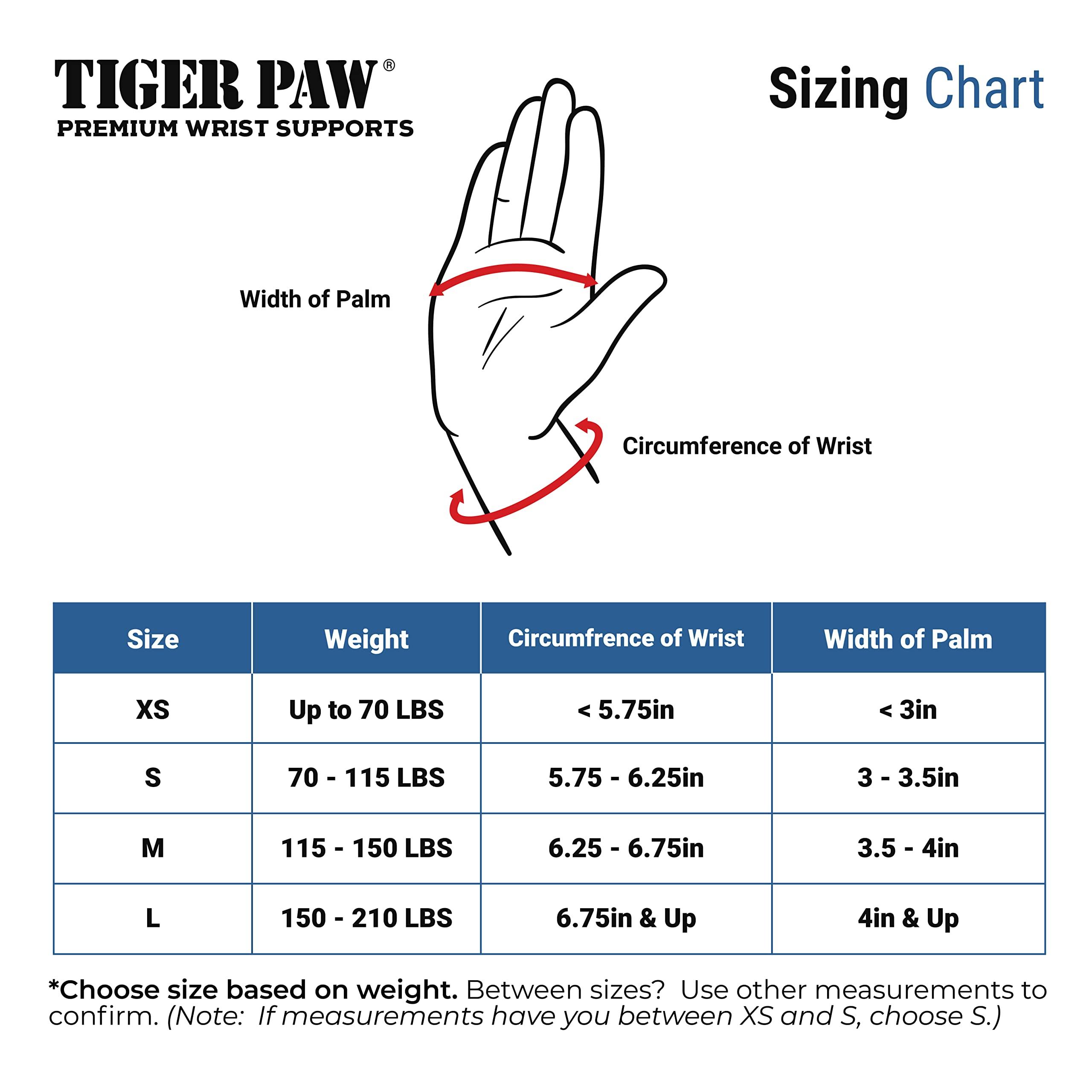 Tiger Paw Tiger Paw Authentic Gymnastics Wrist Supports (Sold in Pairs) - Original Competition-Grade Gymnastics Wrist Guards, Wrist Support Braces, Adjustable, Made in USA Hand Wraps (White - Large)