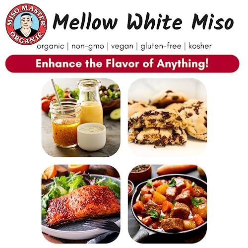 MISO MASTER ORGANIC Miso Master Organic Mellow White Miso, Gluten-Free, Organic, Non-GMO, Vegan, Kosher, Vegan White Miso Paste, 16 oz tub