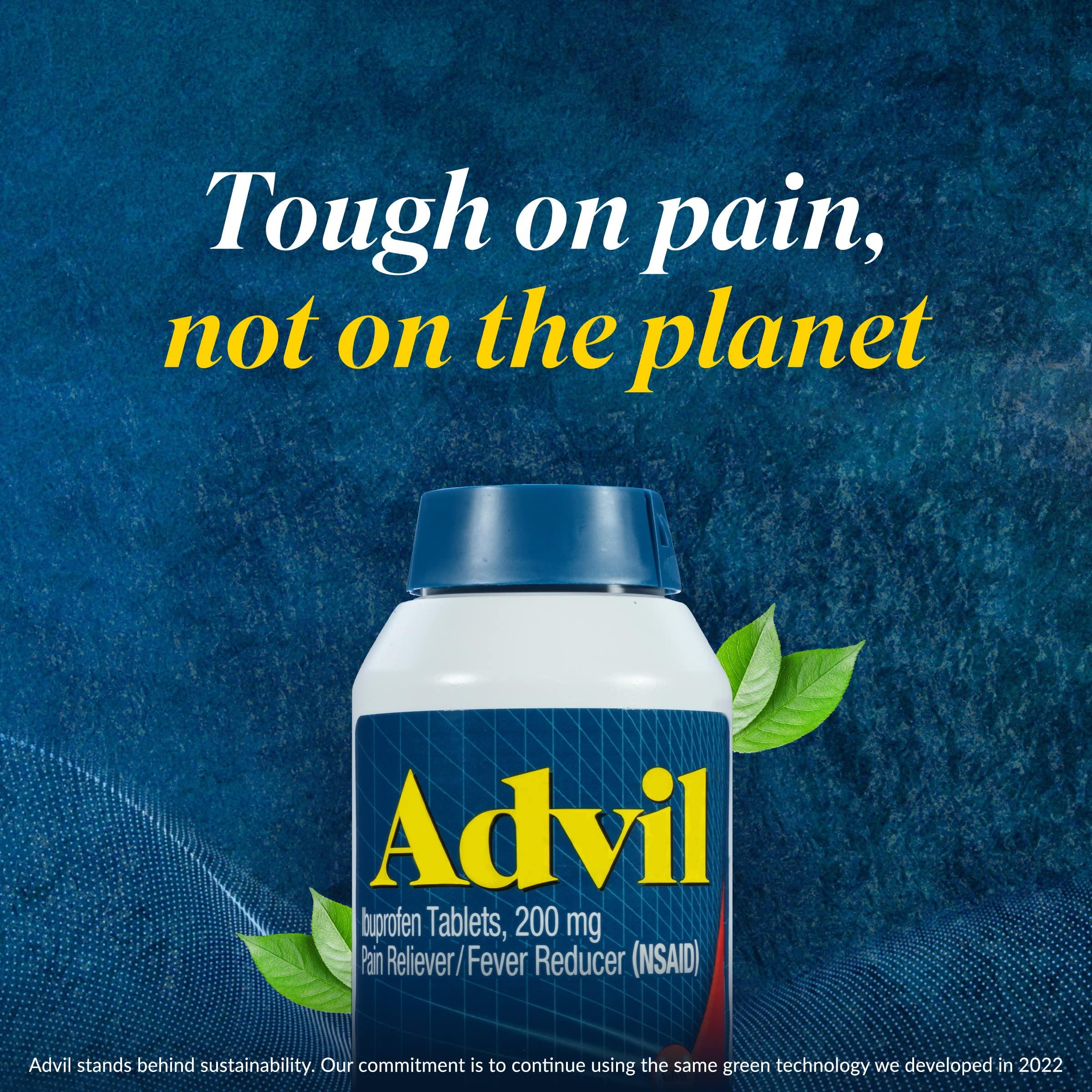 Advil Advil Pain Reliever and Fever Reducer, Pain Relief Medicine with Ibuprofen 200mg for Headache, Backache, Menstrual Pain and Joint Pain Relief - 100 Coated Tablets (Pack of 2)