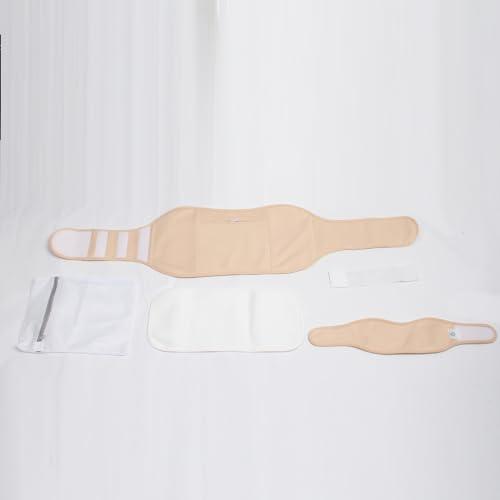 MRLI Castor Oil Pack Wrap, MRLI 5 Pack Castor Oil Pack for Liver Detox, Organic Cotton Flannel for Castor Oil Pack, Reusable Castor Oil Pack Kit for Thyroid Neck with Adjustable Elastic Strap