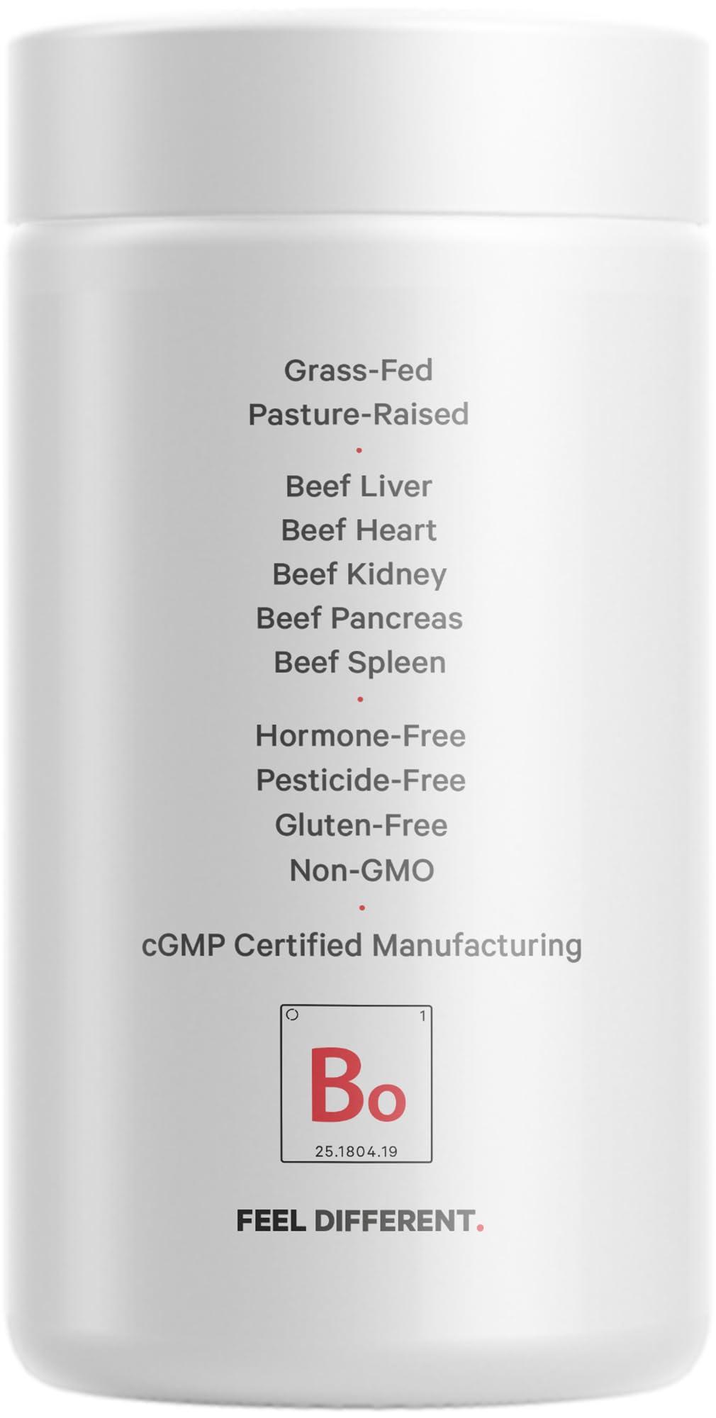 Codeage Codeage Grass Fed Beef Organs Supplement Glandulars Supplements - Freeze Dried, Non-Defatted, Desiccated Liver, Heart, Kidney, Pancreas & Spleen Bovine Pills Beef Vitamins - Non-GMO -180 Capsules