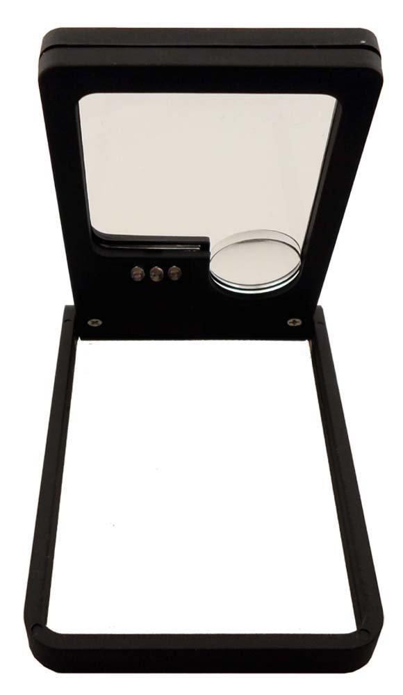 HAWK IMPORTERS, INC MAXIMIZE 1.75\" Square Lens Magnifier | LED & UV Light | Tiltable Frame | Dual 3X & 10x Power | Compact & Portable