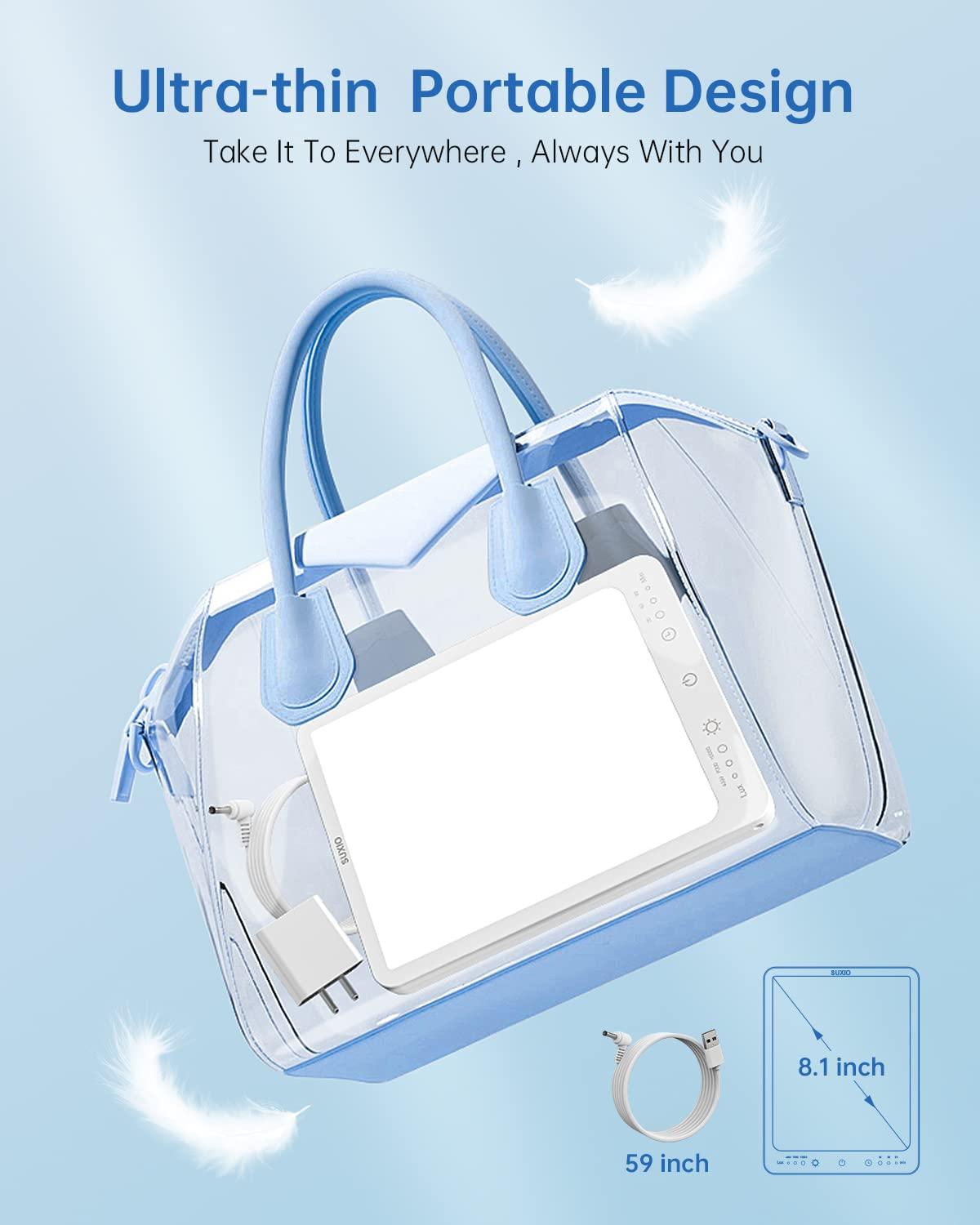 SUXIO SUXIO Light Therapy Lamp - 10000 Lux Therapy Light Lamp, 3 Timing & Mode Sunlight Lamp, Memory Function Daylight Lamp, Portable Light Box Therapy Use As Lift Mood, Happy Lamp for Home/Office/Travel