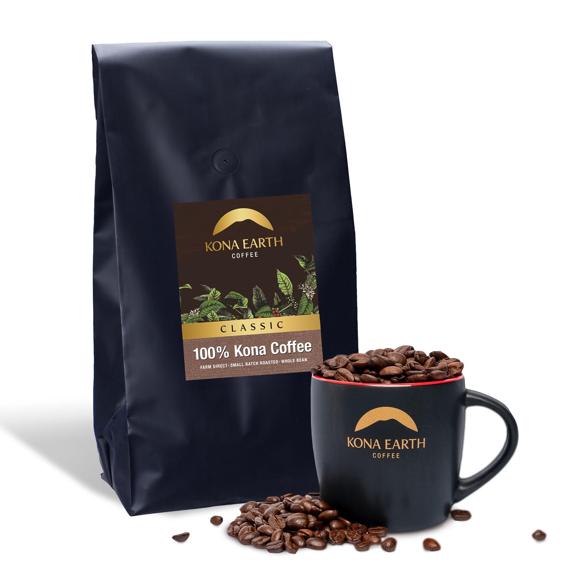 Kona Earth Kona Earth - Private Estate Farm Fresh, 100% Kona Coffee, Medium Dark Roast Coffee, Single-Estate Grown Micro-Batch-Roasted Whole Coffee Beans, 5 lbs. (Pack of 1)